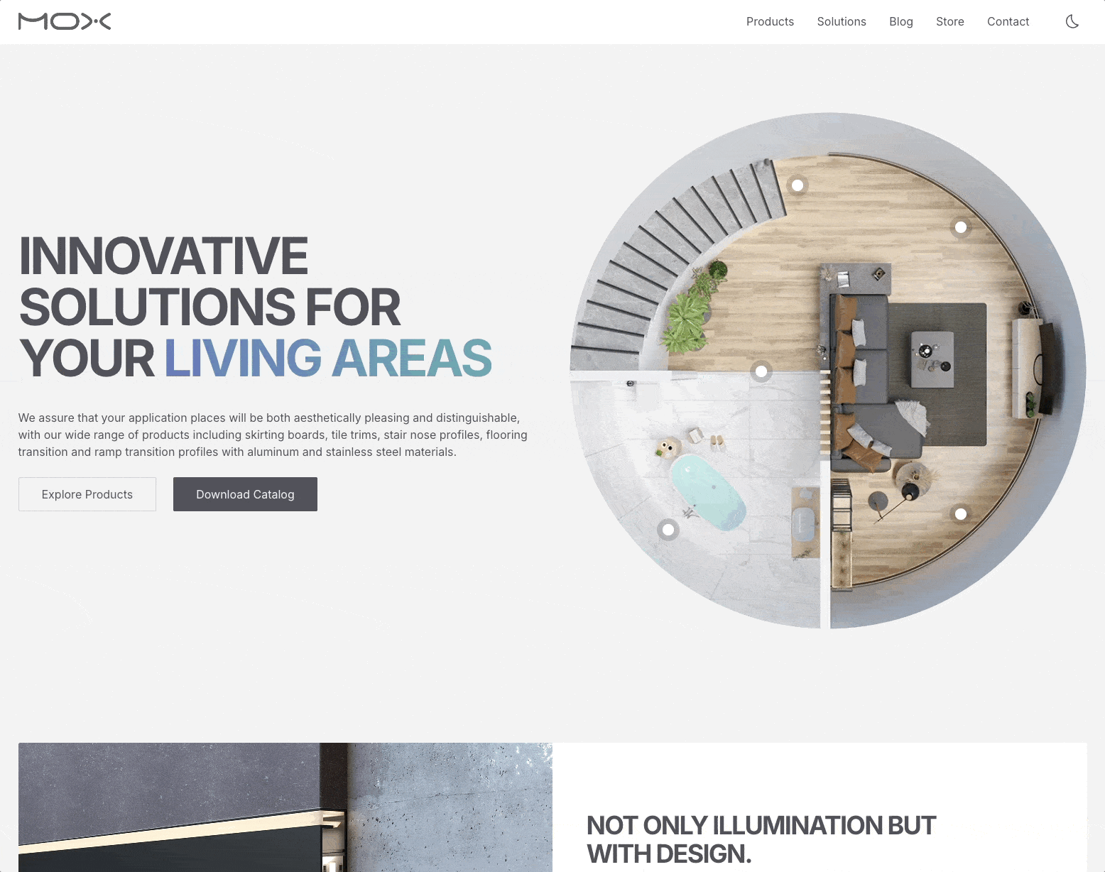 Screenshot of the Mox Systems website